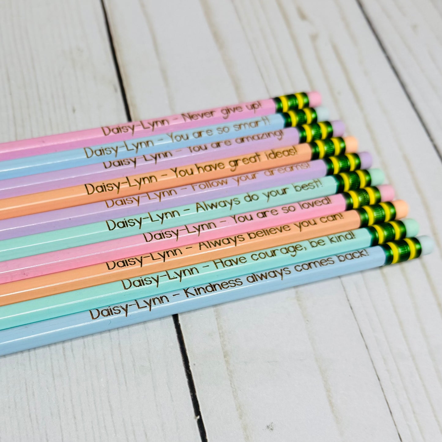 Personalized Engraved Affirmation Pencils
