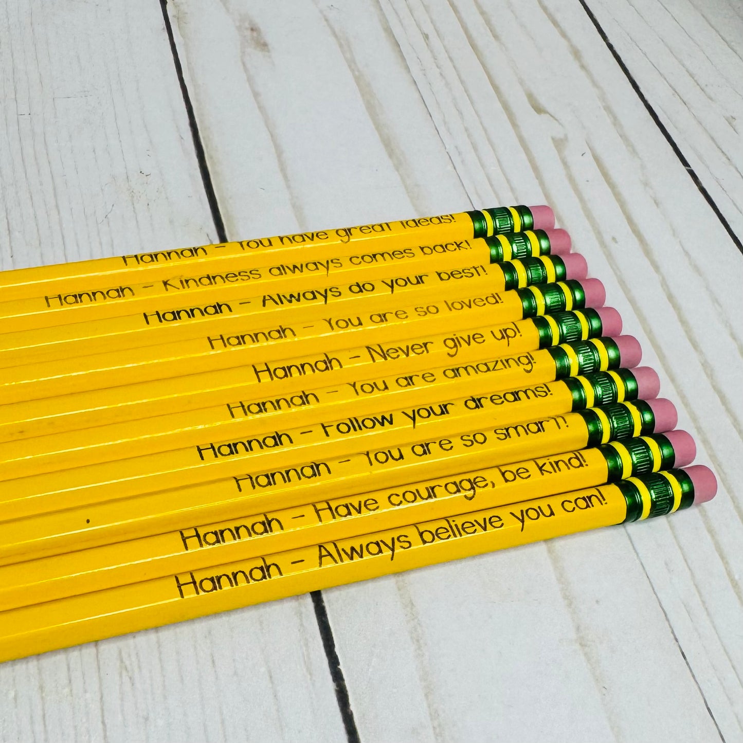 Personalized Engraved Affirmation Pencils