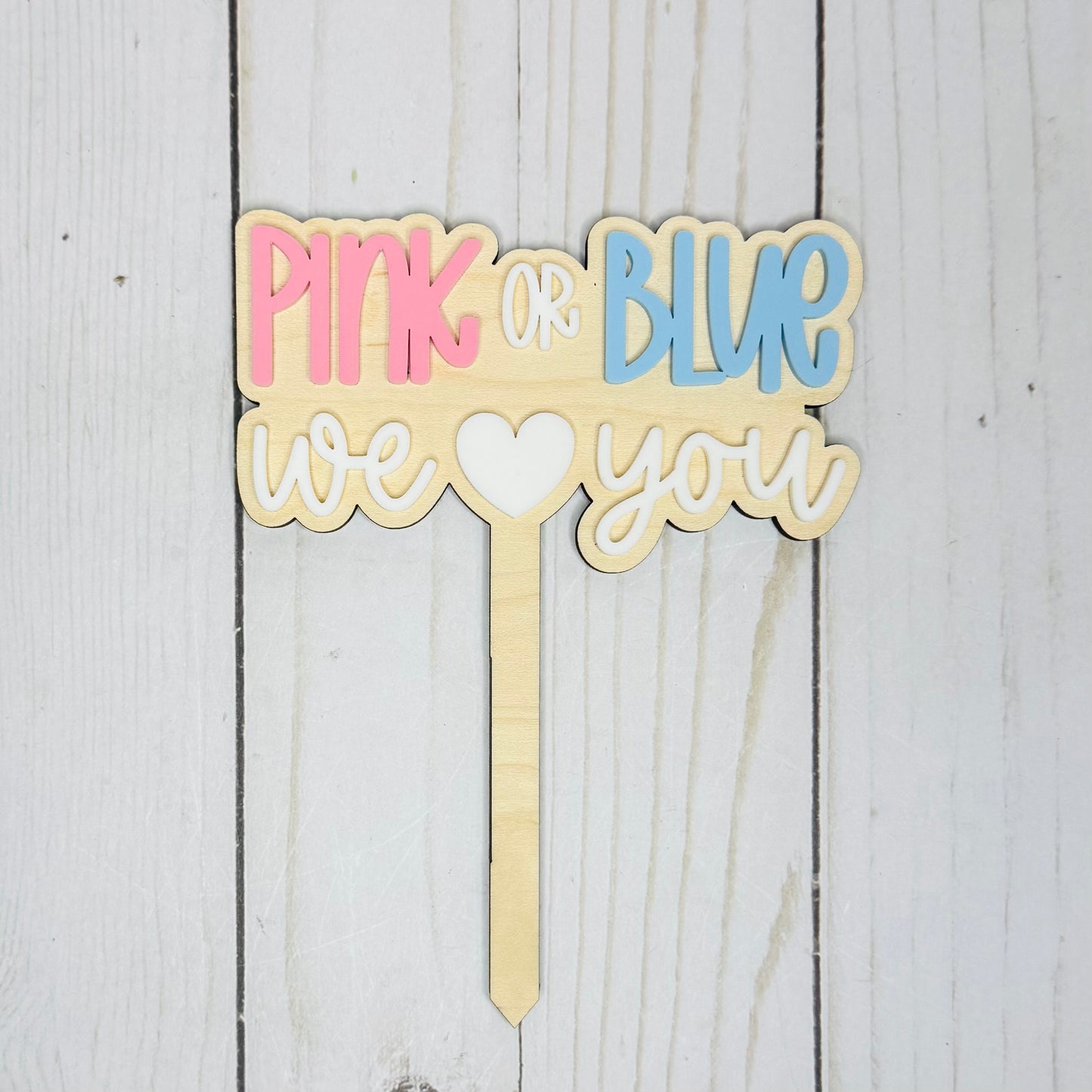 Pink or Blue Cake Topper