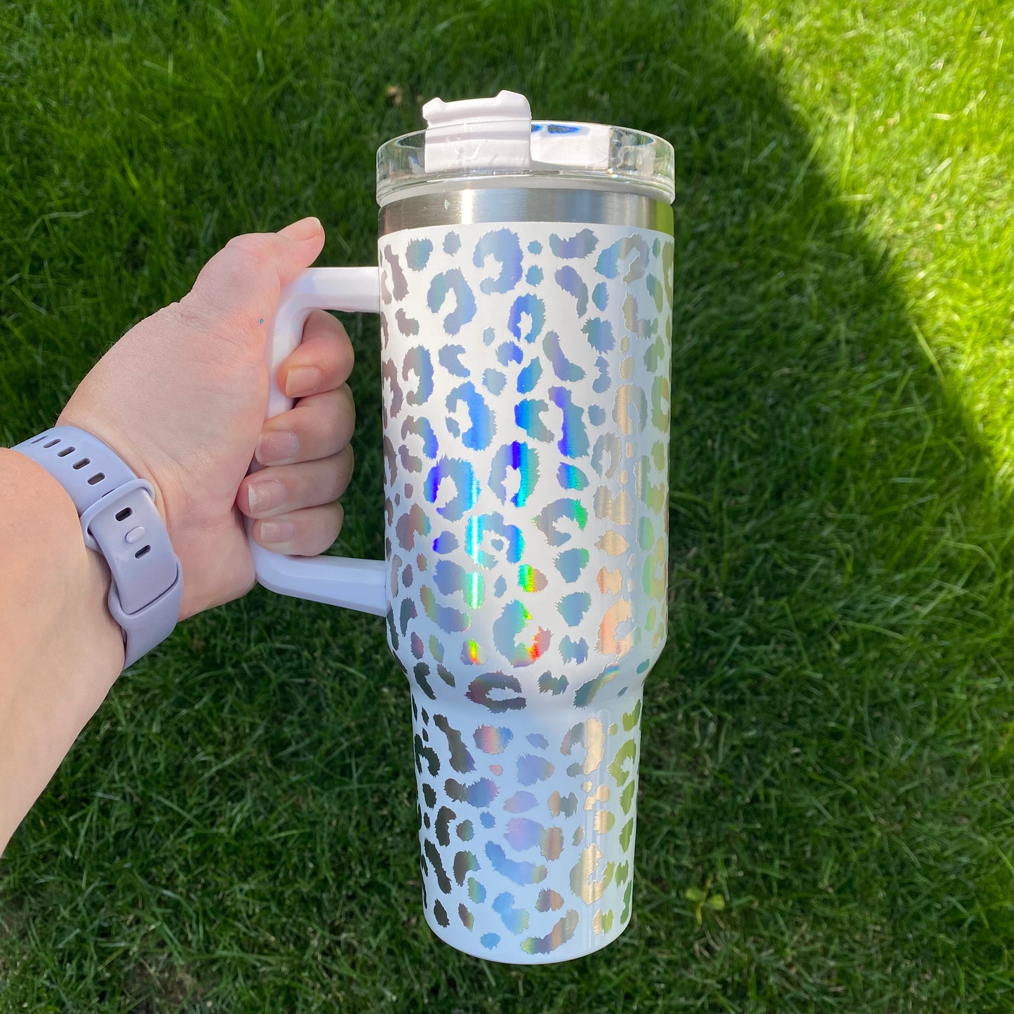 40oz Iridescent Leopard Tumbler