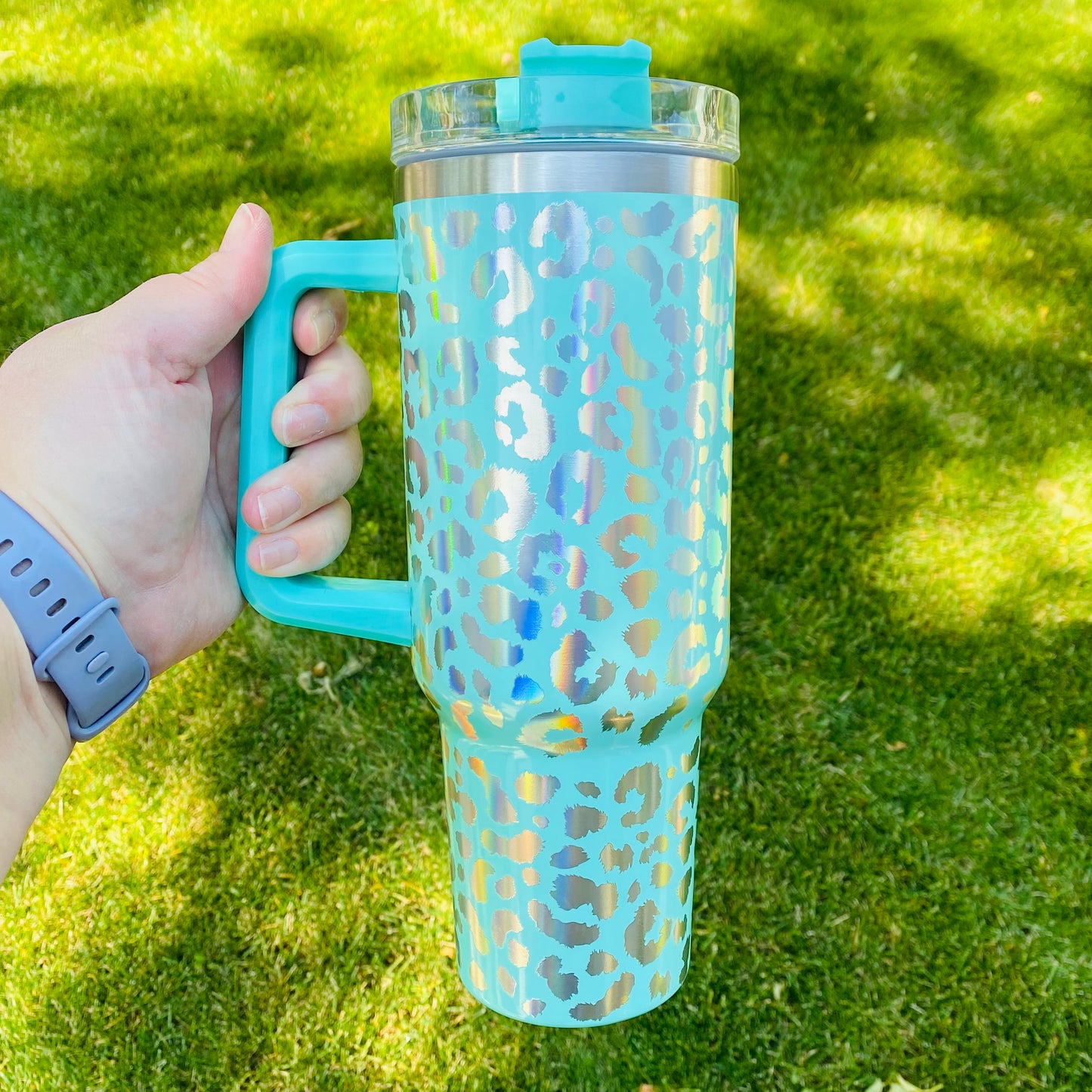 40oz Iridescent Leopard Tumbler