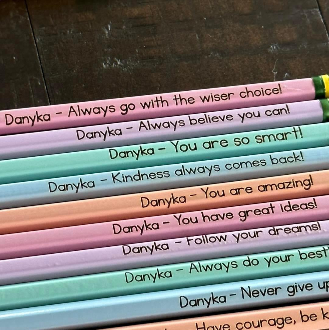 Personalized Engraved Affirmation Pencils