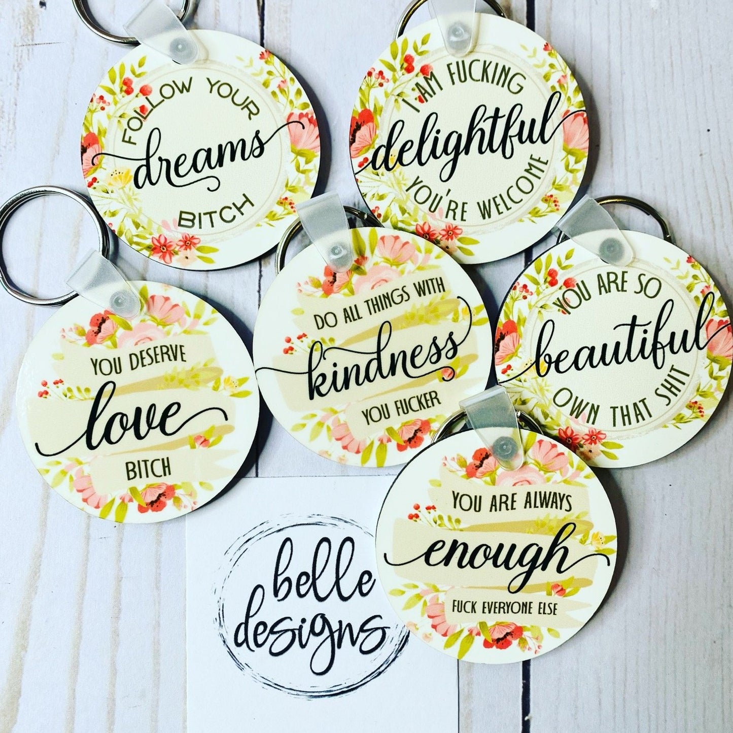 Aggressively Inspirational Keychain