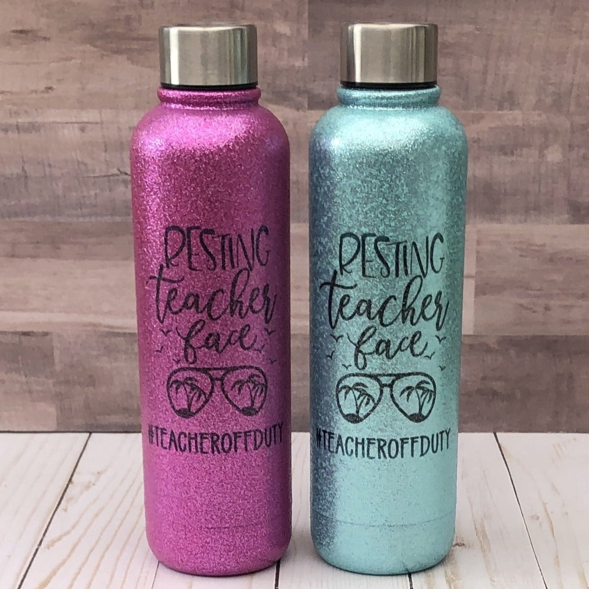 Resting Teacher Face Glitter Bottle