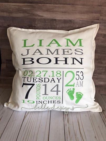 Birth Stat Pillow