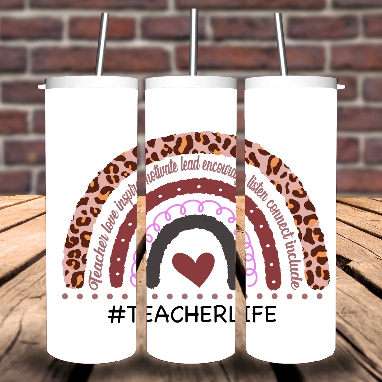 Teacher Life Skinny Sublimation Tumbler