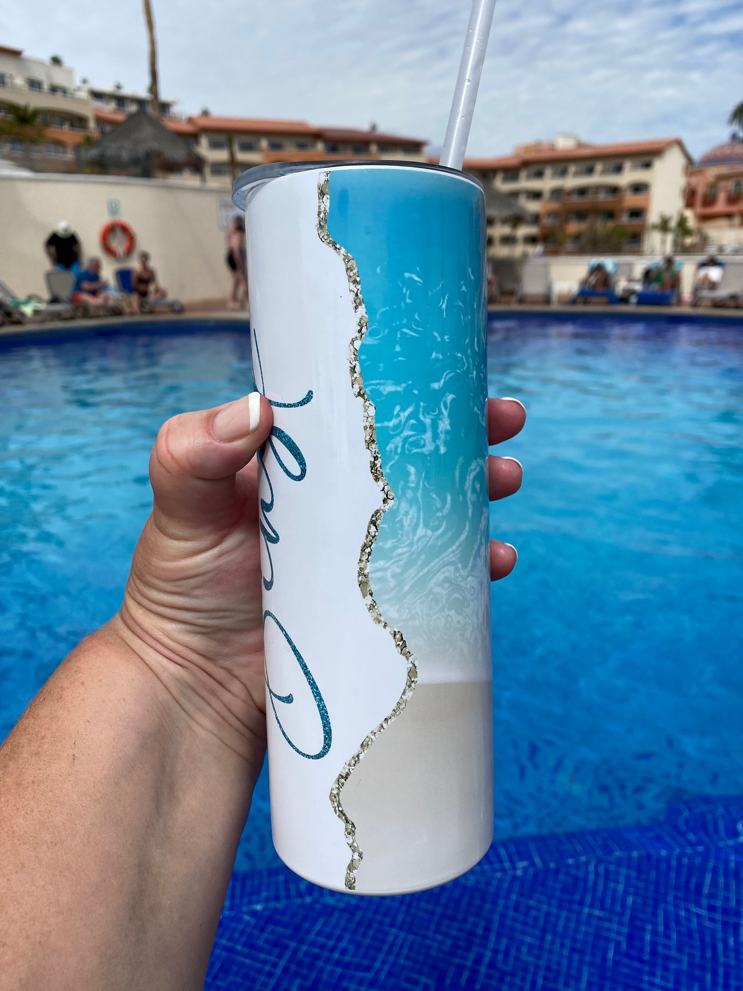 Custom Beach Skinny Tumbler