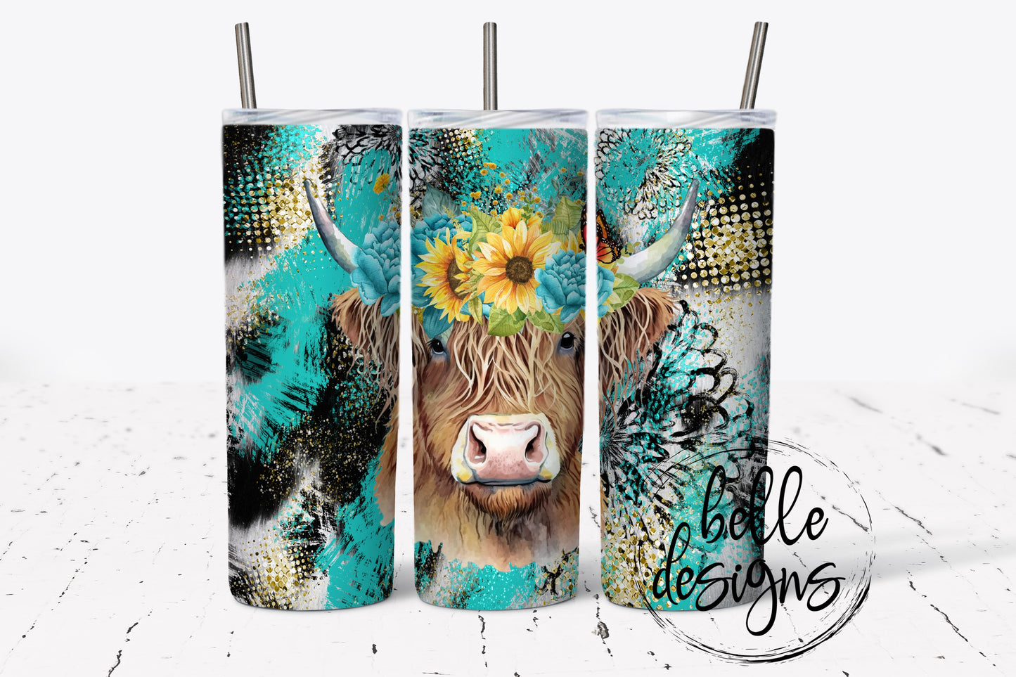 Highland Cow Skinny Tumbler