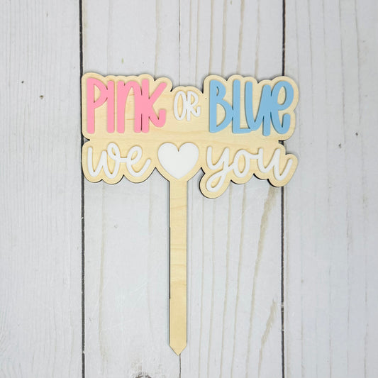 Pink or Blue Cake Topper