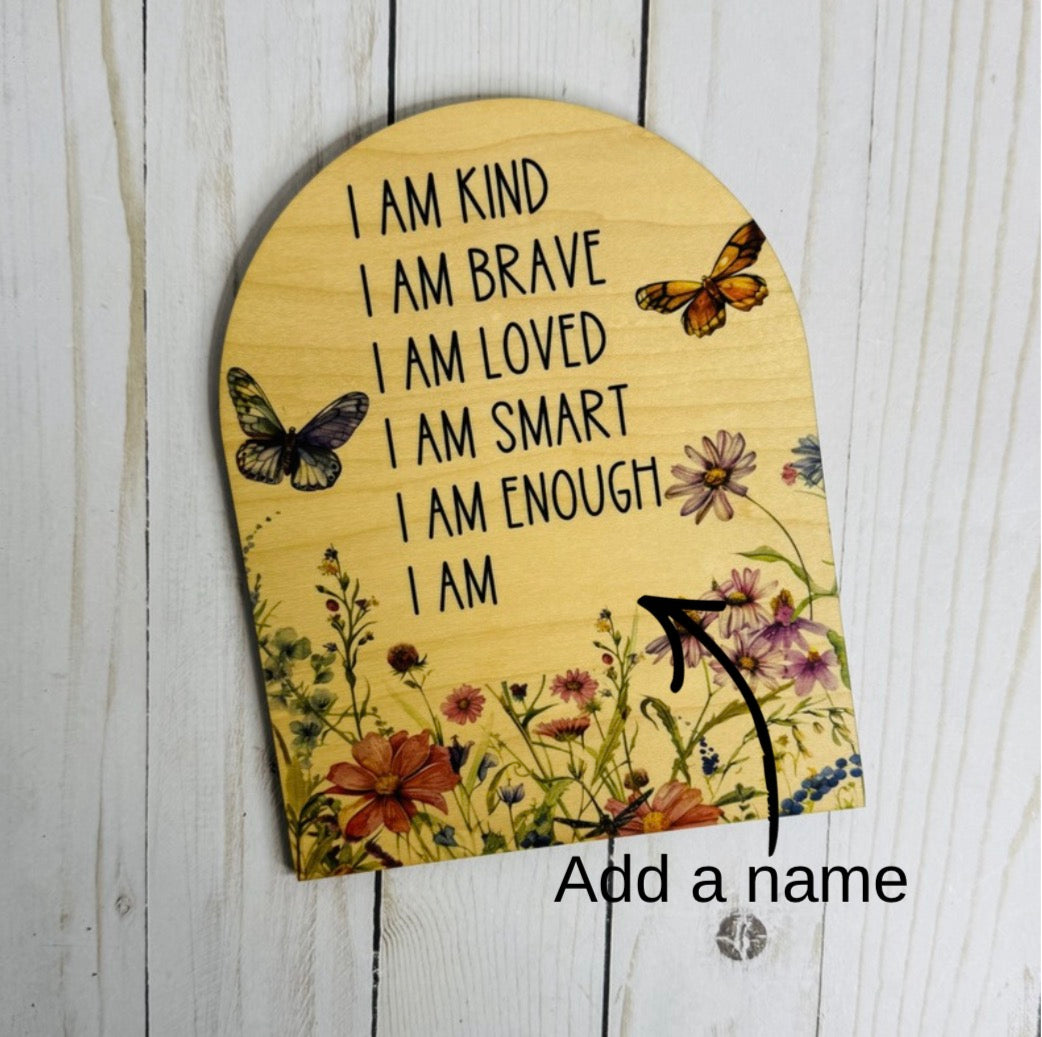 Personalized Wood Affirmation Sign