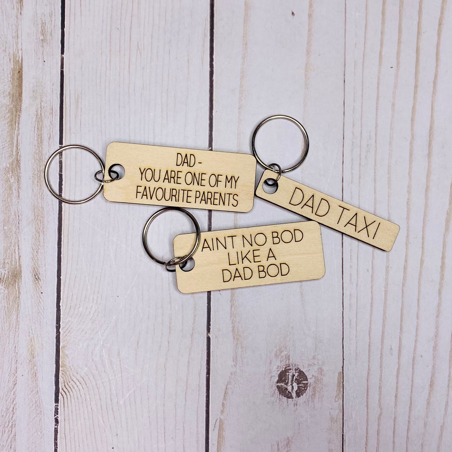 Dad Wood Keychains