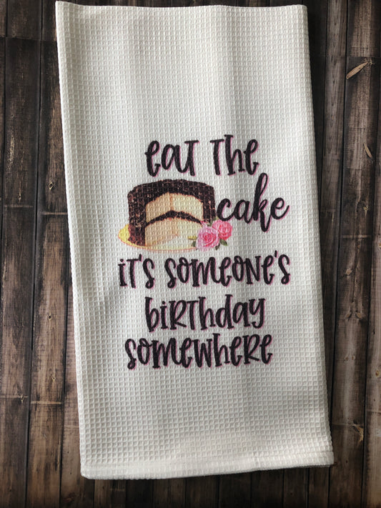 Eat The Cake Tea Towel