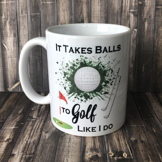 It takes balls mug