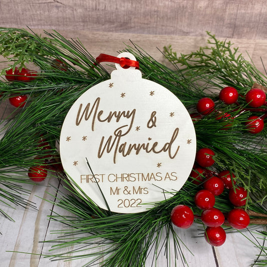 Merry & Married Ornament