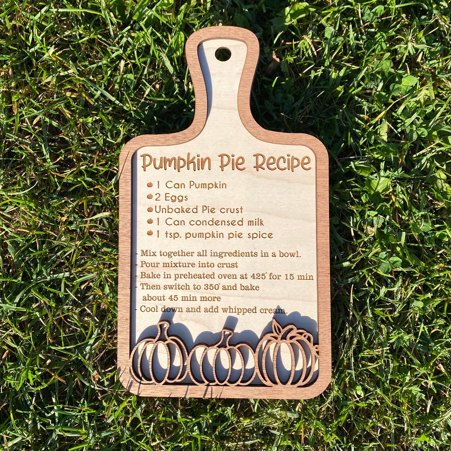 Pumpkin Pie Recipe Board